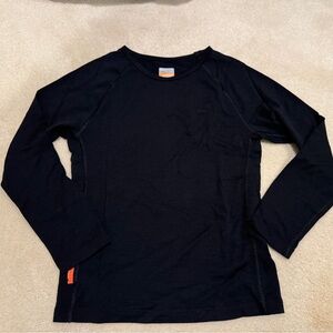 Icebreaker wool base layer top, 9-10yr black kids